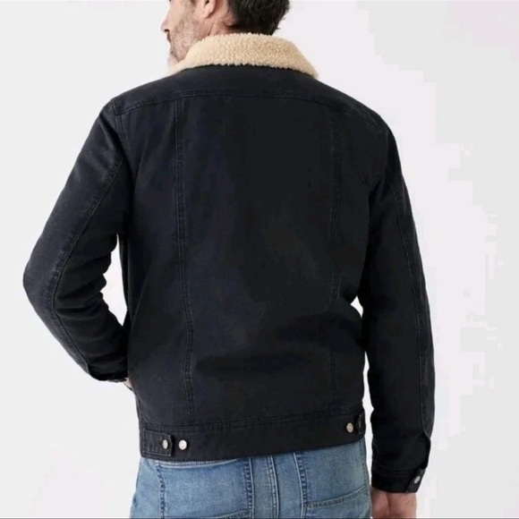 Faherty Timberline Organic Cotton Primaloft Trucker Jean Jacket Washed Sherpa, L - Picture 3 of 13